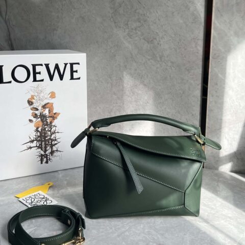 LOEWE puzzle 几何包 24cm 0681高级绿