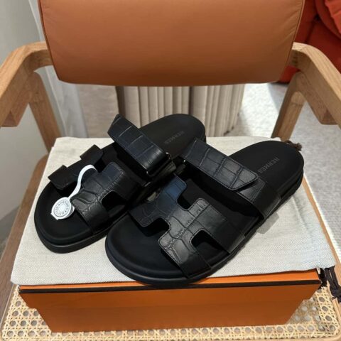 Hermès 鳄鱼二舅鞋