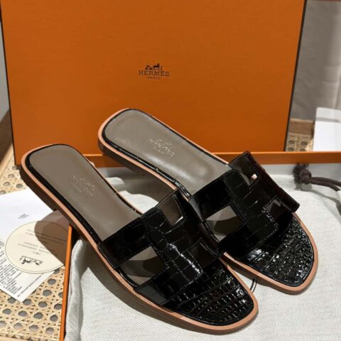 Hermès H拖鳄鱼皮