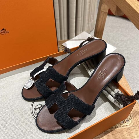 Hermès 牛仔高跟鞋