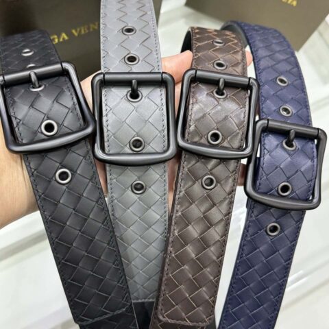 Bottega Veneta 葆蝶家 3.8cm经典色针扣 牛皮编织腰带