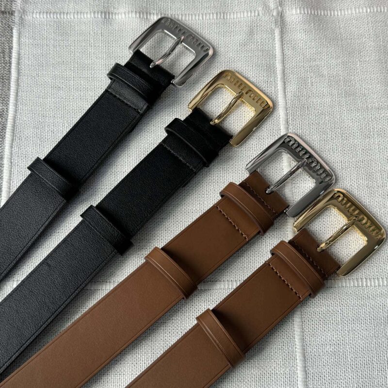 Miumiu双面头层牛皮腰带 3.0CM