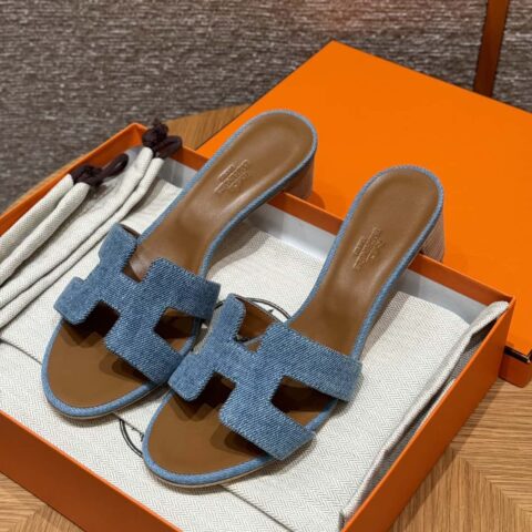 Hermès 限量款牛仔高跟鞋