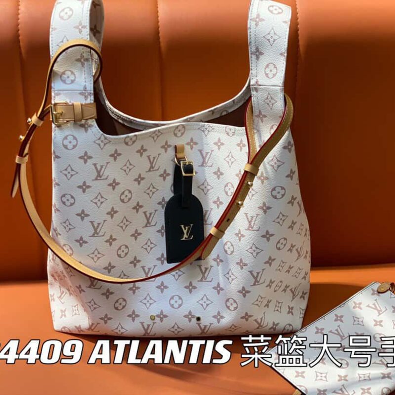 【原单精品】M24409白花 购物袋系列 ATLANTIS 菜篮大号手袋 M46821 24409 白花