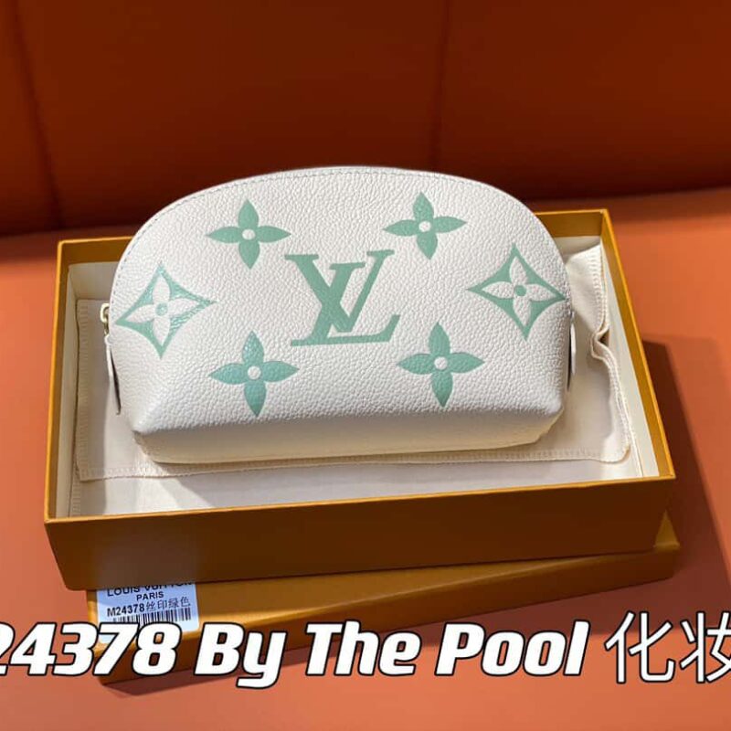 【原单精品】M24378丝印绿色 全皮化妆包系列 By The Pool 化妆包