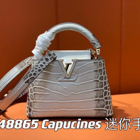 【原单精品】M48865喜马拉雅 鳄鱼纹全皮cap那英款系列 Capucines 迷你手袋