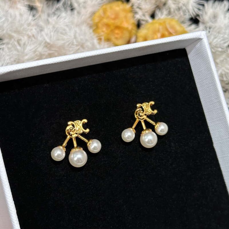 ❗️新品❗️ ☀️原单货 ☀️新款☑️ Celine瑟琳简约风凯旋门珍珠耳钉耳环 ☀️