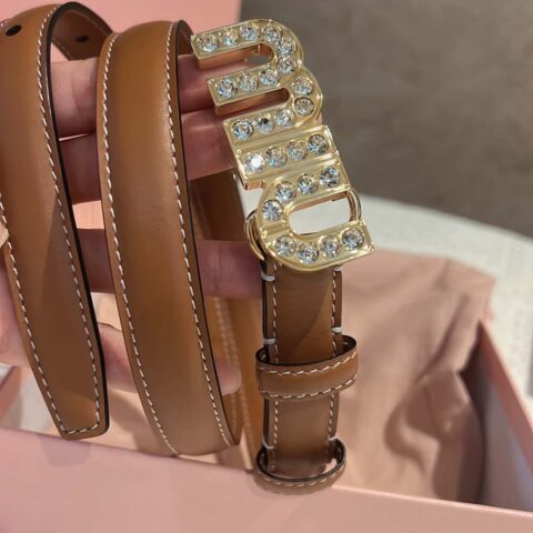 MIUMIU钻饰搭扣city腰带 2.0cm