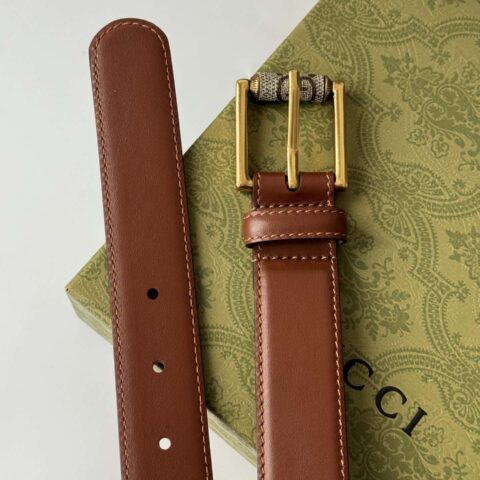GUCCI 双G系列窄版3.0cm女款腰带