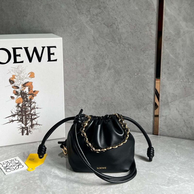 LOEWE Flamenco Purse福袋 0704黑色23cm