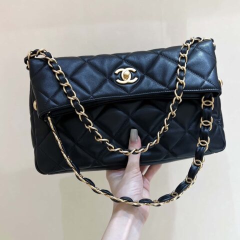 CHANEL 24p maxi hobo黑色AS4754