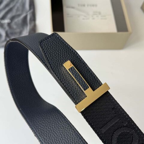 TOMFORD汤姆福特  男士T字搭扣双面腰带 4.0CM