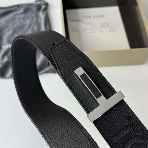 TOMFORD汤姆福特  男士T字搭扣双面腰带 4.0CM
