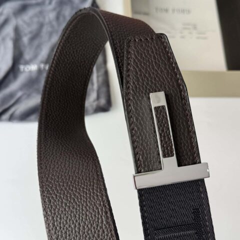 TOMFORD汤姆福特  男士T字搭扣双面腰带 4.0CM
