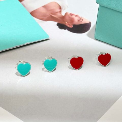 ❗️新款❗️ ☀Tiffany&Co.蒂芙尼LOVE系列红色蓝色爱心桃心耳钉 ☀