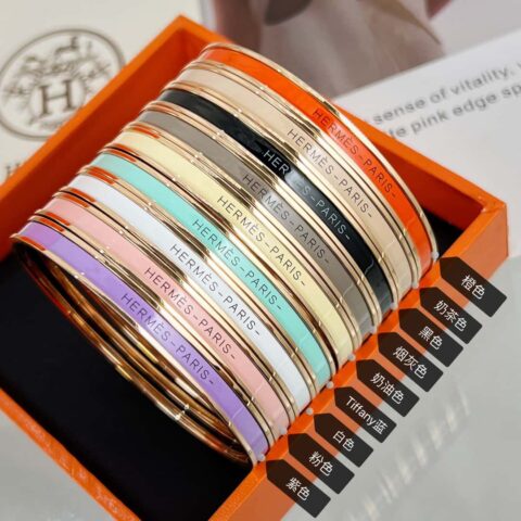 ❤️新款爱马仕圆形手镯（9色） HERMES 爱马仕UNI BANGLE 圆形圆环手镯手环