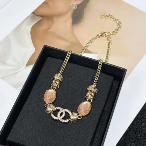 ❗️新品❗️香奈儿项链 ☀️新款☑️ 香奈儿双c粉宝石项链 ☀️
