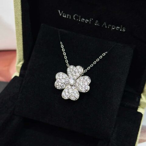 ❗️新品❗️ ☀️原单货☀️Van Cleef &Arpels 梵克雅宝Cosmos系列四叶草满钻项链（可做胸针） ☀️