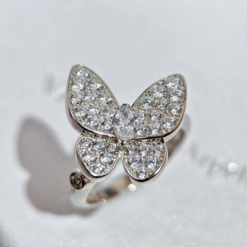 ❗️新品❗️ ☀️原单货  ☀️Van Cleef &Arpels 梵克雅宝Two Butterfly满钻蝴蝶项链 耳环耳拍 戒指 ☀