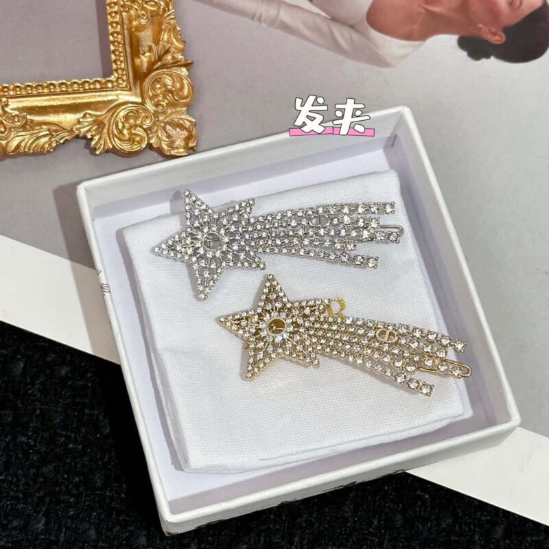 新款☑️DIOR迪奥满钻五角星彗星发夹发卡