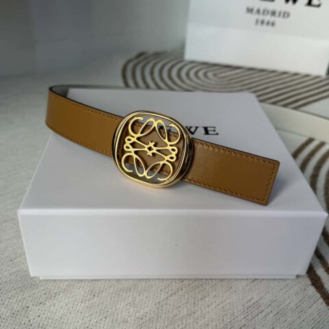 LOEWE罗意威新款腰带光滑牛皮革双面腰带 2.8CM