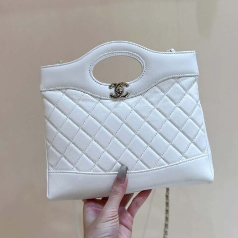 CHANEL 24S mini 31bag油蜡羊皮 AS4133白色