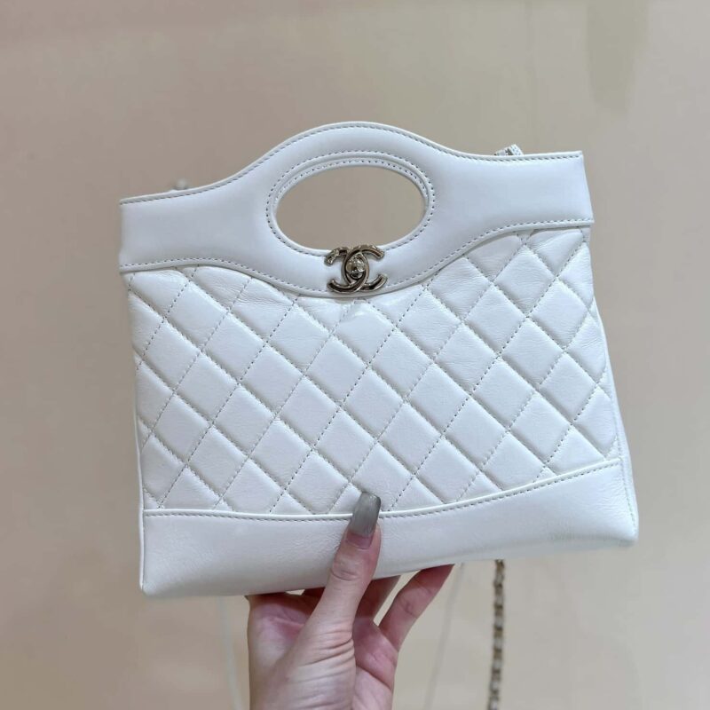 CHANEL 24S mini 31bag油蜡羊皮 AS4133白色