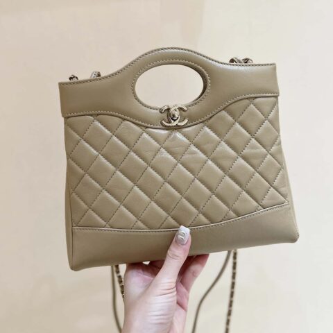CHANEL 24S mini 31bag油蜡羊皮 AS4133奶茶色