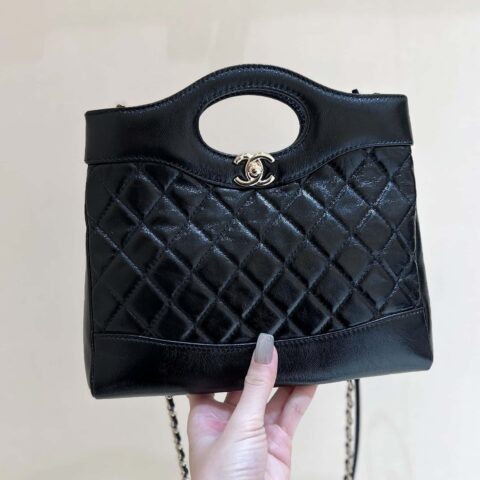 CHANEL 24S mini 31bag油蜡羊皮 AS4133黑色