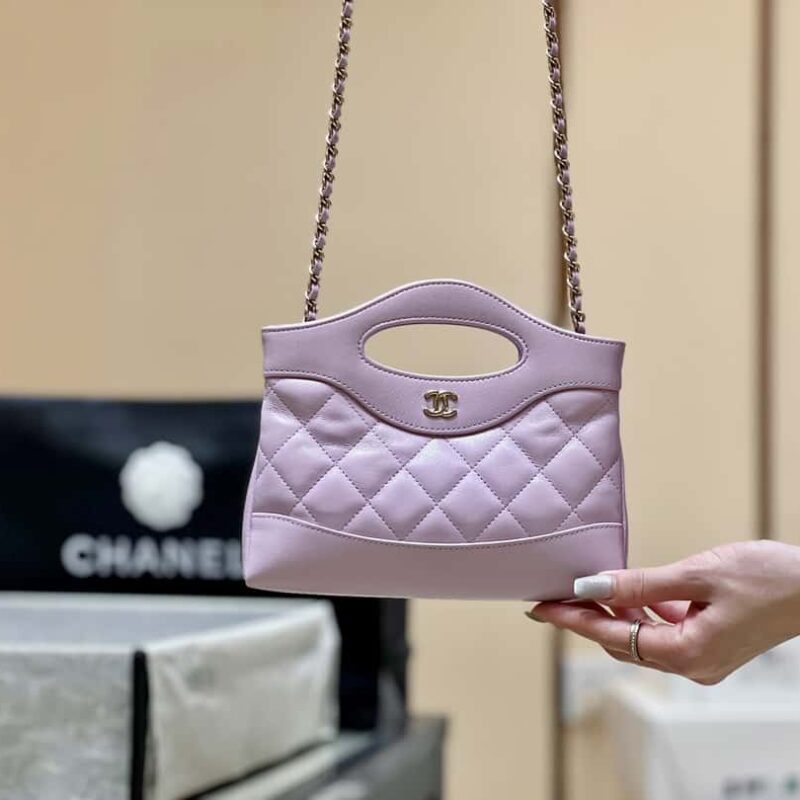 CHANEL 24S 31bag nano 油蜡羊皮 AP3656紫色