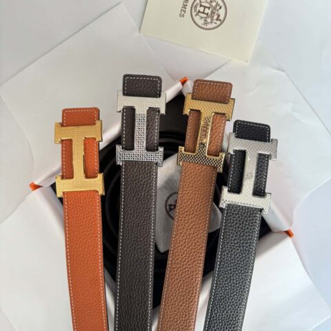 Hermes爱马仕 男士双面荔枝腰带38mm