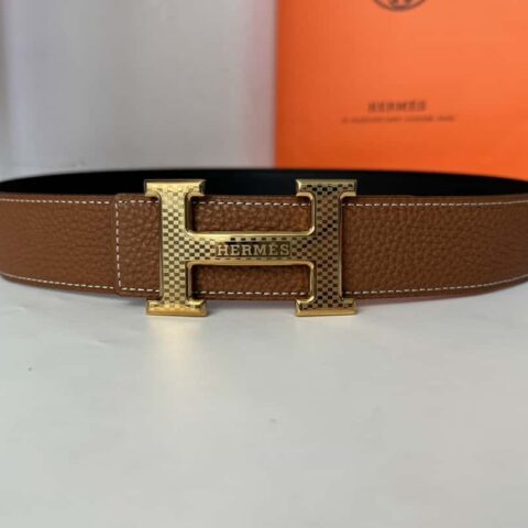 Hermes爱马仕 男士双面荔枝腰带38mm