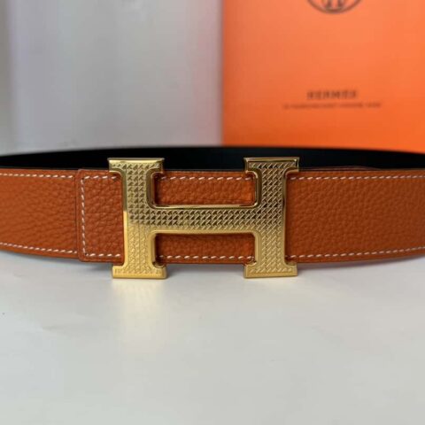 Hermes爱马仕 男士双面荔枝腰带38mm