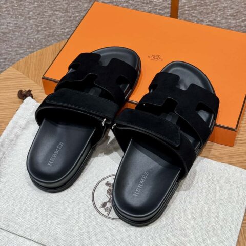 Hermès 225 CHYPRE SANDAL 老舅鞋 黑色/ck89/noir