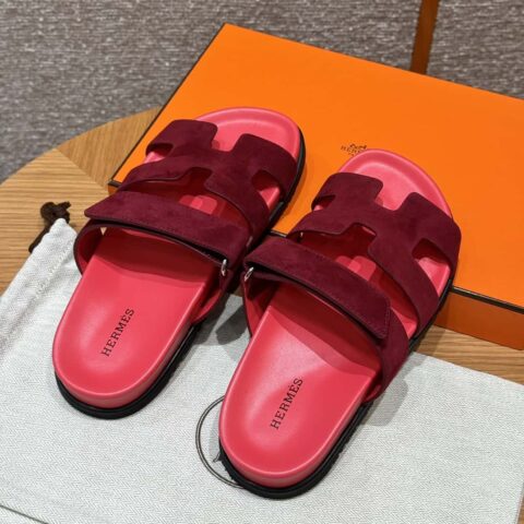 Hermès 225 CHYPRE SANDAL 老舅鞋 玫红色/Rose red