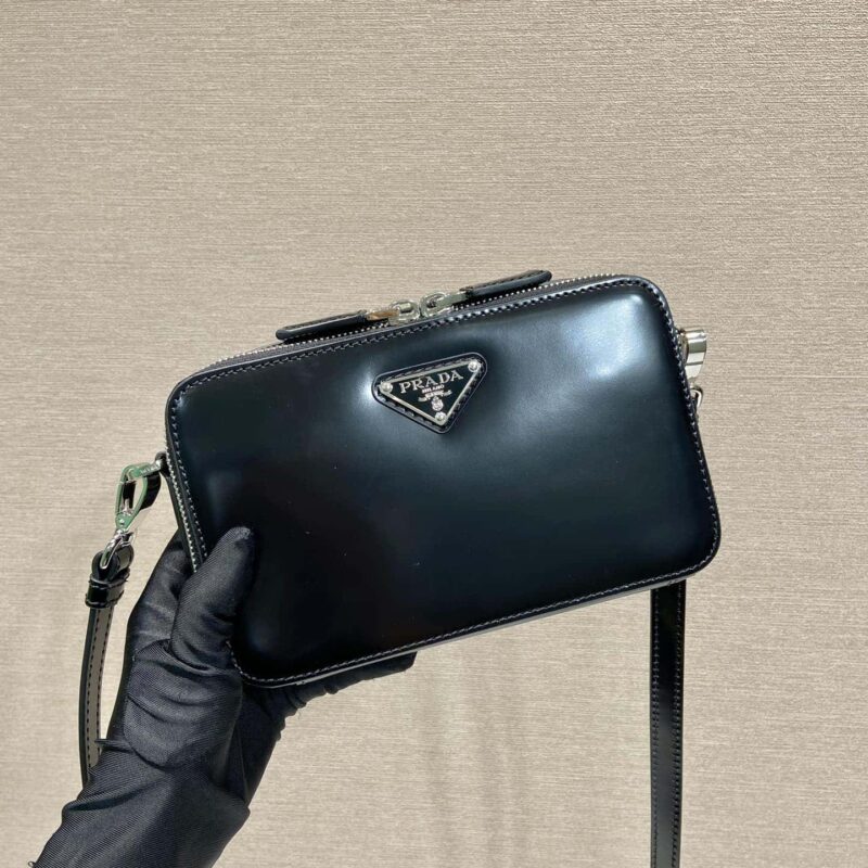 PRADA🎉新款邮差包🎉2VH173亮面 黑色