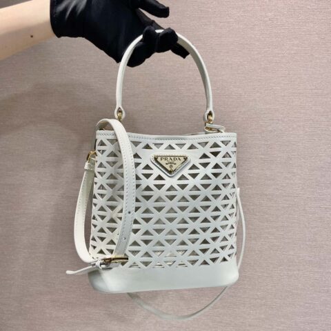 PRADA🎉镂空水桶包🎉1BA217镂空 白色