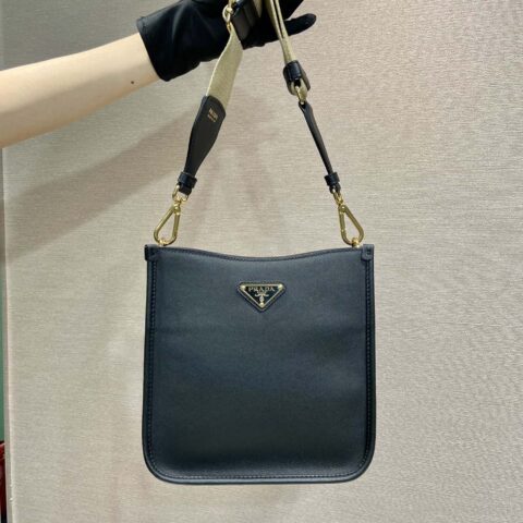PRADA👏新款双肩带包👏1BH220🎉tote包 黑色