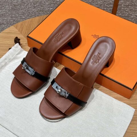 Hermès 187 Gigi kelly高跟鞋 平纹/Swift 马鞍红/OG/Rouge Sellier/黑色/89/Black