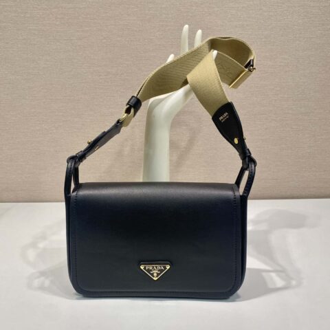 PRADA👏新款双肩带包👏1BD372🎉黑色