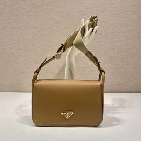 PRADA👏新款双肩带包👏1BD372🎉棕色