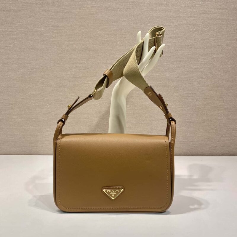 PRADA👏新款双肩带包👏1BD372🎉棕色