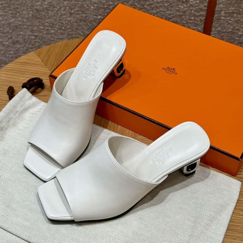 Hermès 122 lconique 60凉鞋 纯白色/01/Blanc 小牛皮/Nappa