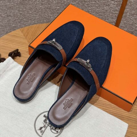 Hermès 188 OZ mule穆勒鞋半拖 牛仔蓝/Cowboy blue 牛仔 /Cowboy