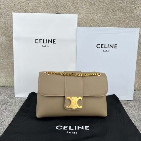 CELINE TEEN VICTOIRE 小号柔软牛皮革手袋 116593杏色