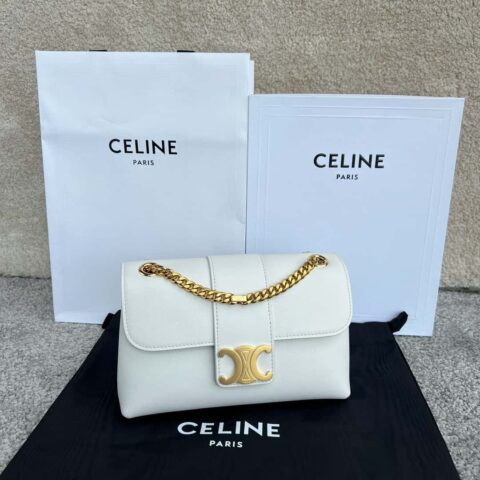 CELINE TEEN VICTOIRE 小号柔软牛皮革手袋 116593白色