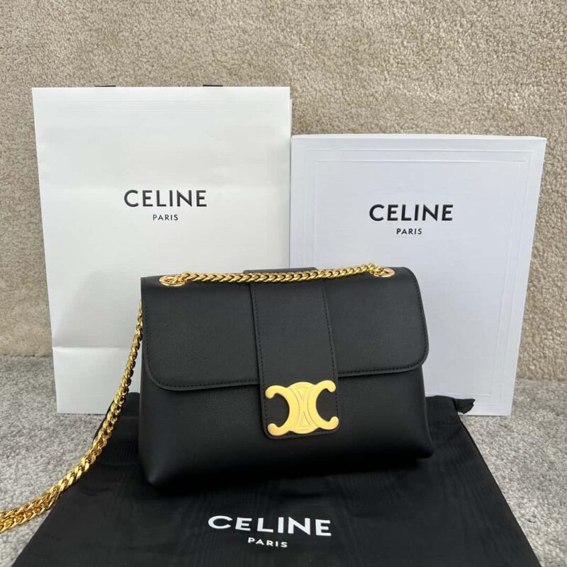 CELINE VICTOIRE 中号柔软牛皮革手袋 115853黑色