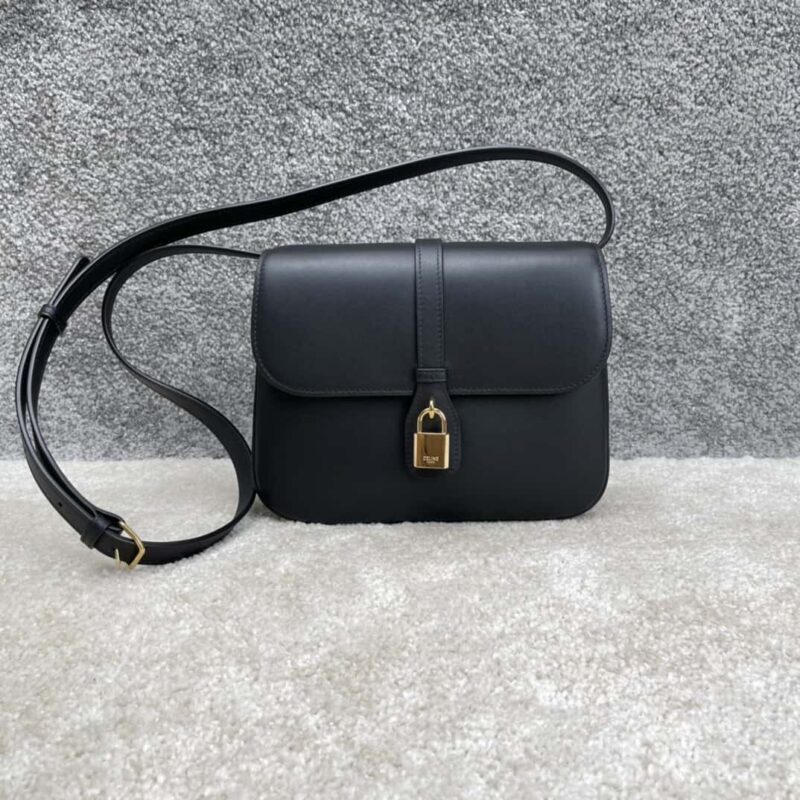 CELINE TABOU中号光滑牛皮革手袋 196584黑色