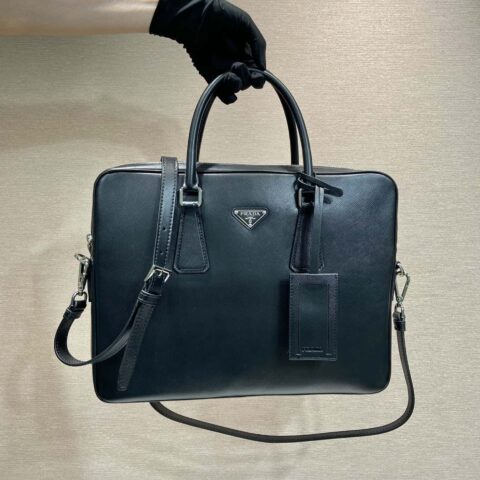 PRADA P家新款公文包 0368黑色