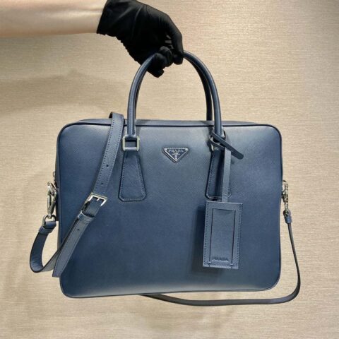 PRADA P家新款公文包 0368蓝色